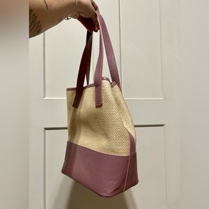 Valentino Fiore handmade Italian leather and rattan purse